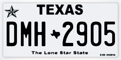 TX license plate DMH2905