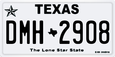 TX license plate DMH2908