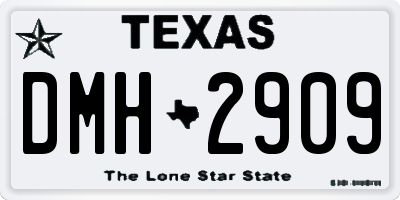 TX license plate DMH2909