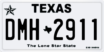 TX license plate DMH2911