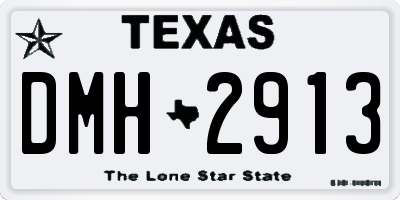TX license plate DMH2913