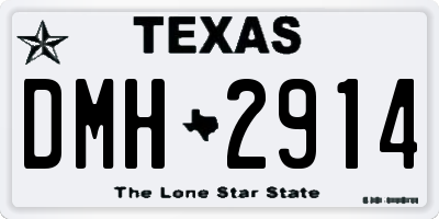 TX license plate DMH2914