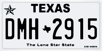 TX license plate DMH2915