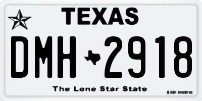 TX license plate DMH2918