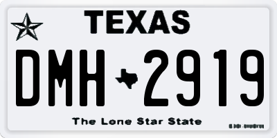 TX license plate DMH2919