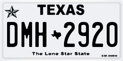 TX license plate DMH2920