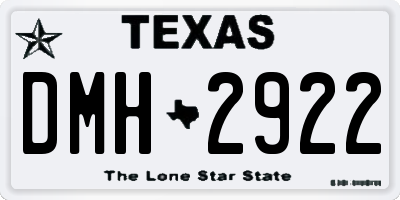 TX license plate DMH2922
