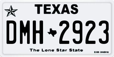 TX license plate DMH2923