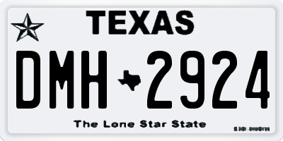 TX license plate DMH2924
