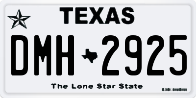 TX license plate DMH2925