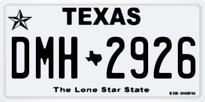 TX license plate DMH2926