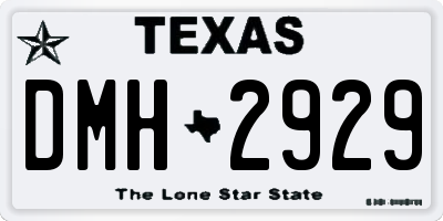TX license plate DMH2929