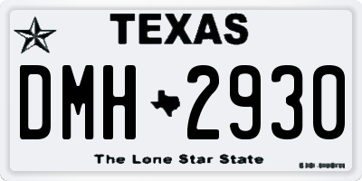 TX license plate DMH2930
