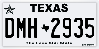 TX license plate DMH2935