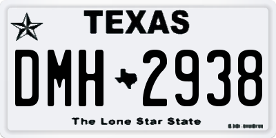 TX license plate DMH2938