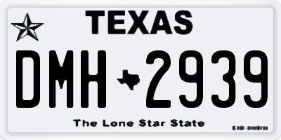 TX license plate DMH2939
