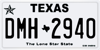 TX license plate DMH2940