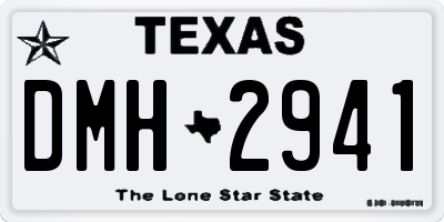 TX license plate DMH2941