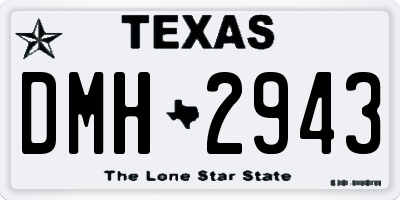 TX license plate DMH2943