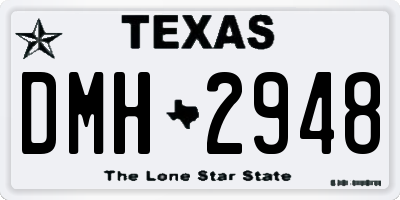 TX license plate DMH2948