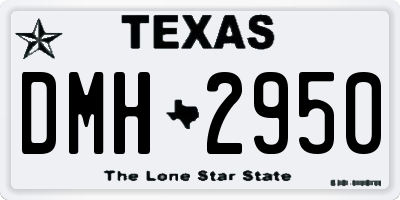 TX license plate DMH2950