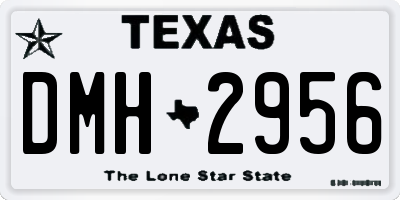 TX license plate DMH2956