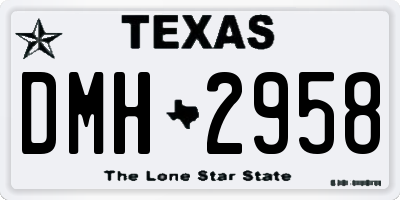 TX license plate DMH2958
