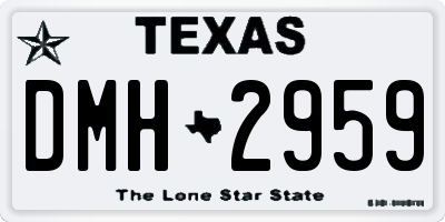 TX license plate DMH2959