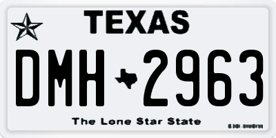 TX license plate DMH2963