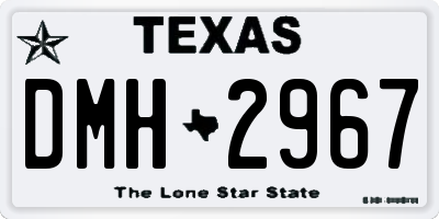 TX license plate DMH2967