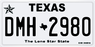 TX license plate DMH2980