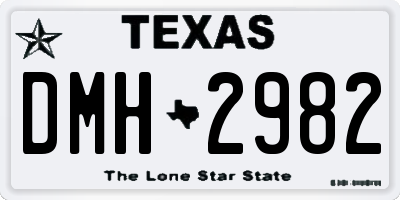 TX license plate DMH2982