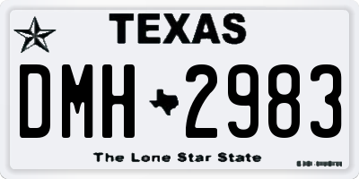 TX license plate DMH2983