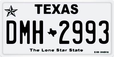 TX license plate DMH2993