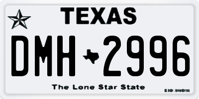 TX license plate DMH2996