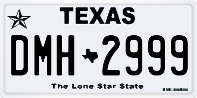 TX license plate DMH2999