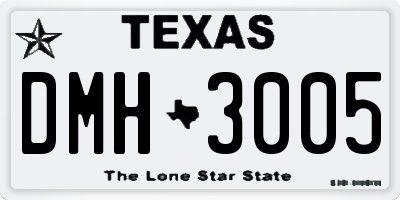 TX license plate DMH3005