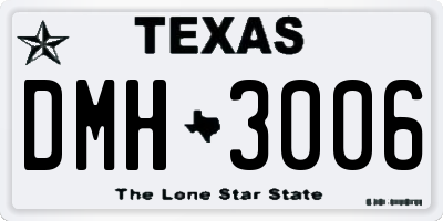 TX license plate DMH3006