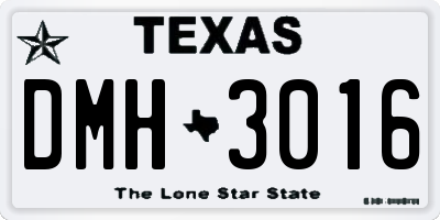 TX license plate DMH3016