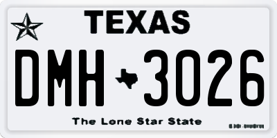 TX license plate DMH3026