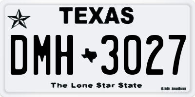 TX license plate DMH3027