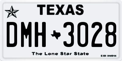 TX license plate DMH3028