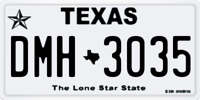 TX license plate DMH3035