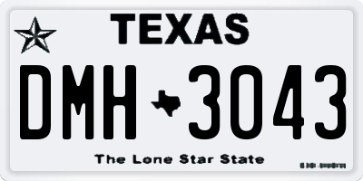 TX license plate DMH3043