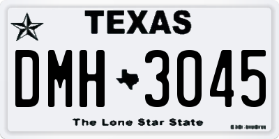 TX license plate DMH3045