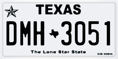 TX license plate DMH3051