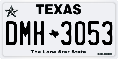 TX license plate DMH3053