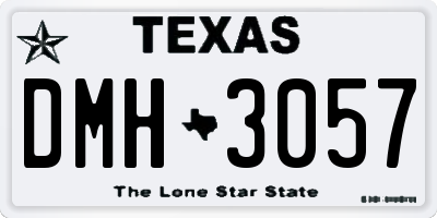 TX license plate DMH3057