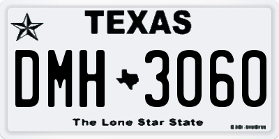 TX license plate DMH3060