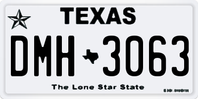 TX license plate DMH3063